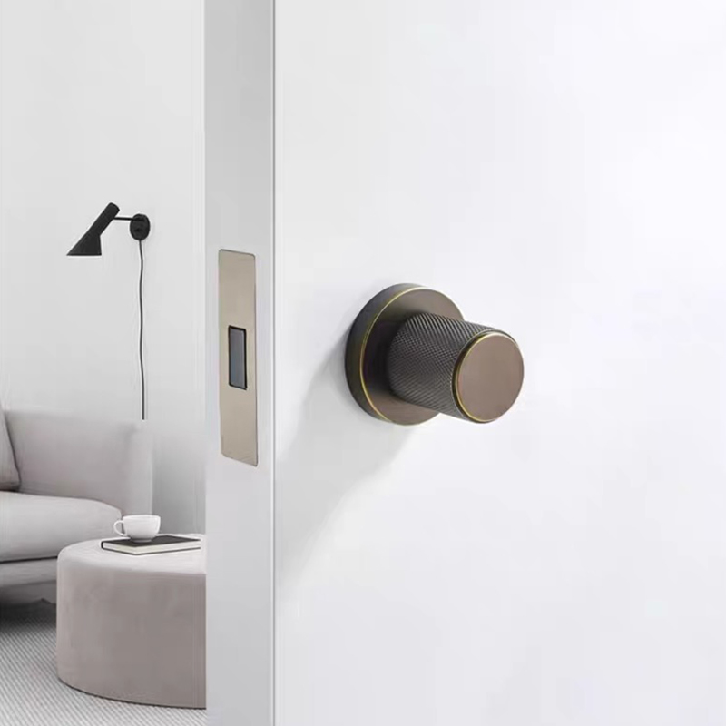 Door Handle - Современная деревянная золотистая бесшумная круглая скрытая