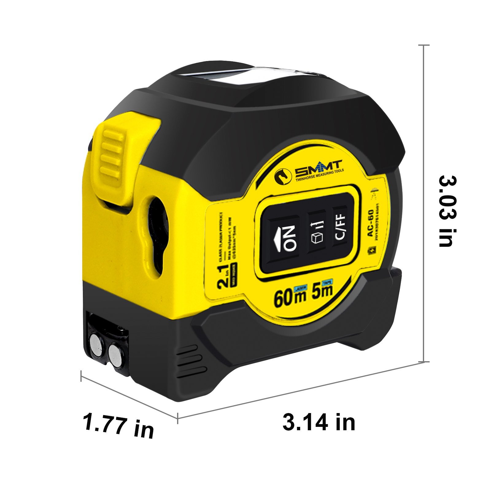 Лазерная рулетка 2-в-1 (5м/60м – обзор и цена Tape Measure